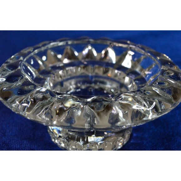 Vintage Indonesia Candlestick Holder Set of 3 Clear Glass Crystal Candle Holders - Picture 7 of 9